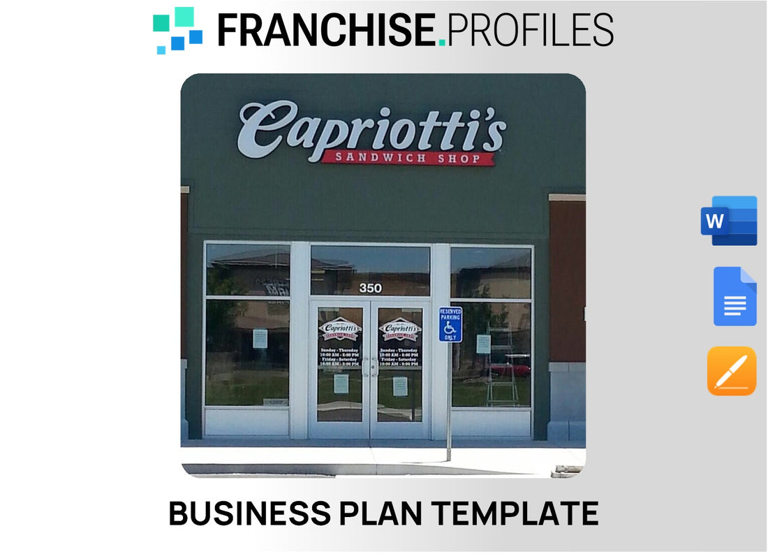 Capriotti's Sandwich Shop Franchise Business Plan Template