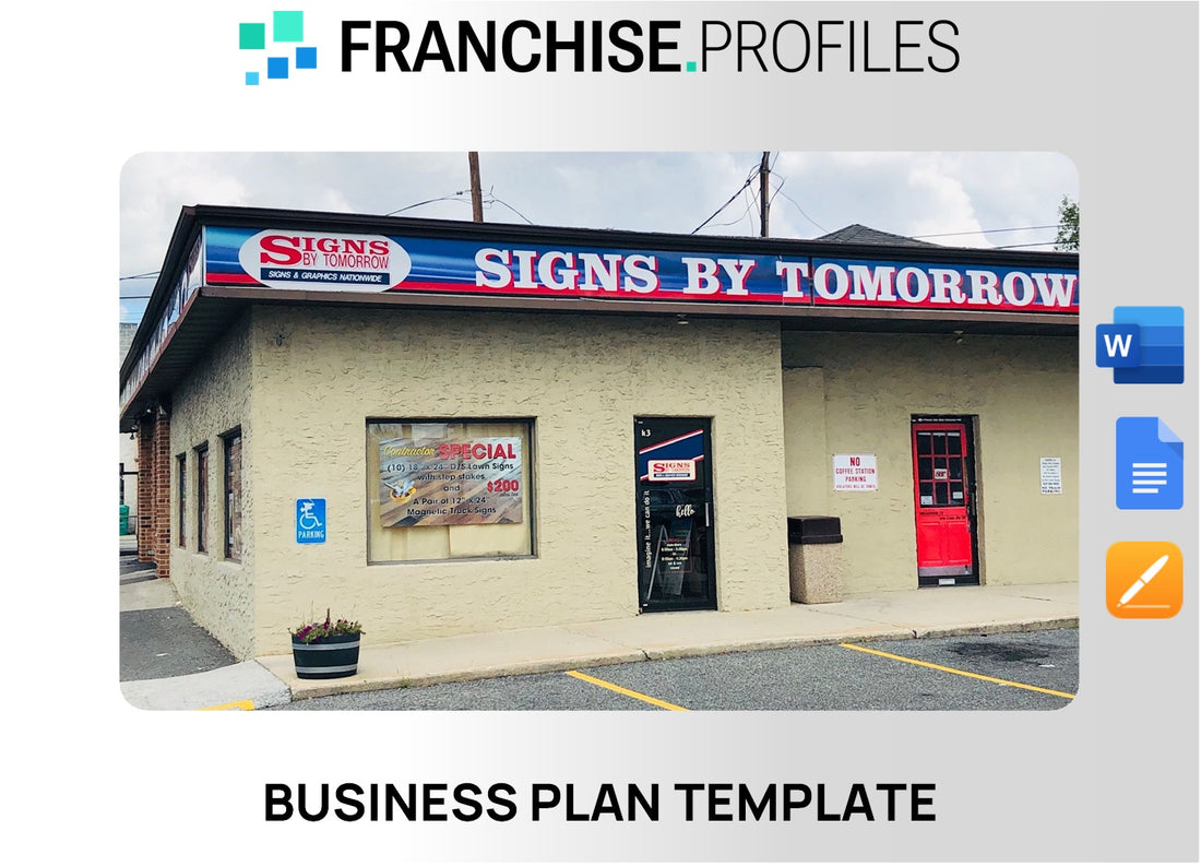 Signs By Tomorrow Franchise Business Plan Template