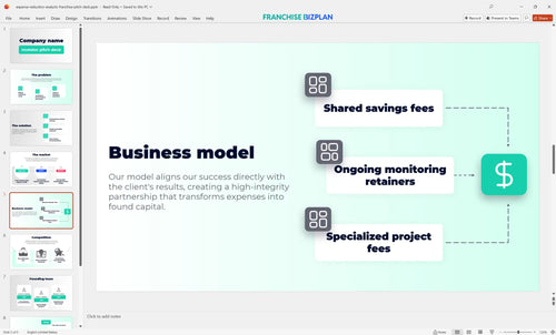 05 expense reduction analysts franchise pitch deck