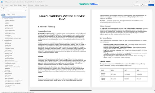 1 800 packouts franchise business plan 1