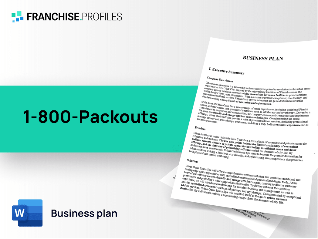 1-800-Packouts Franchise Business Plan Template