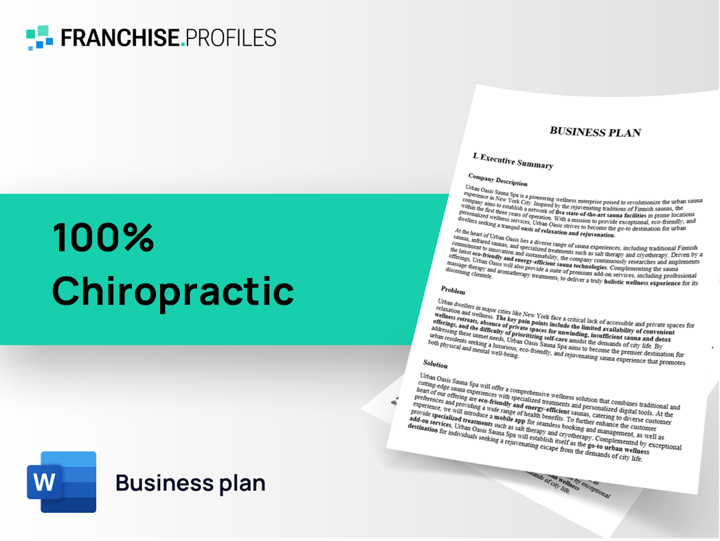 100% Chiropractic Franchise Business Plan Template