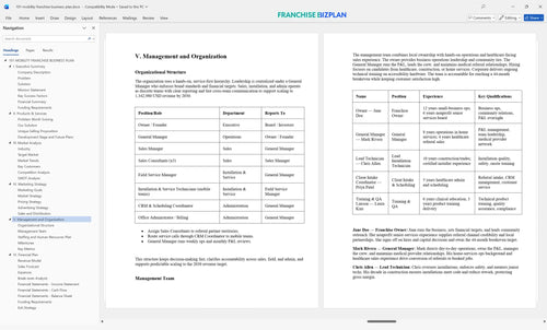 101 mobility franchise business plan 5