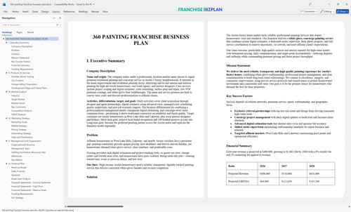 360 painting franchise business plan 1