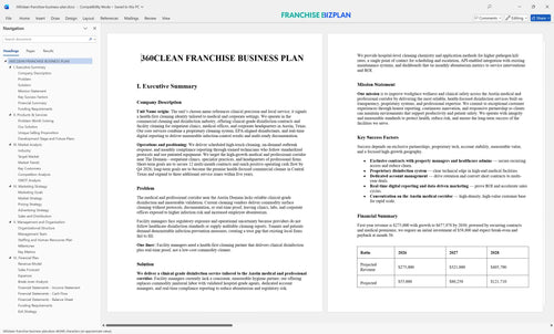 360clean franchise business plan 1