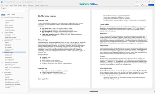 911 restoration franchise business plan 4