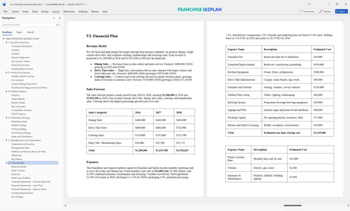 a w franchise business plan 6