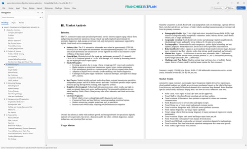 aamco transmissions franchise business plan 3