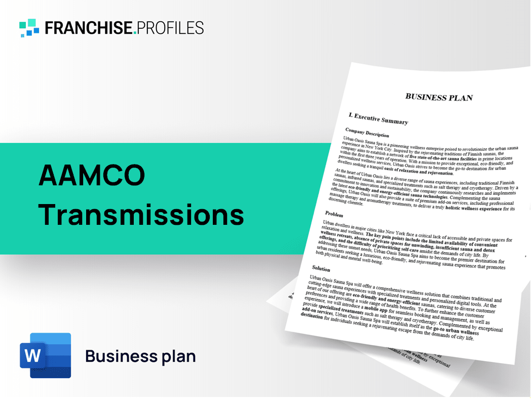 AAMCO Transmissions Franchise Business Plan Template