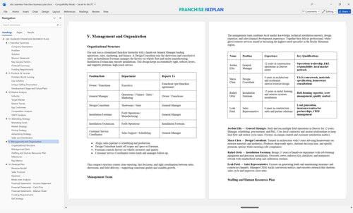 abc seamless franchise business plan 5