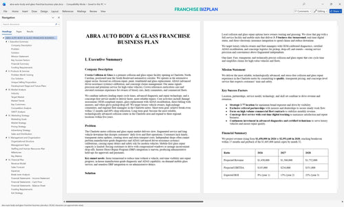 abra auto body and glass franchise business plan 1