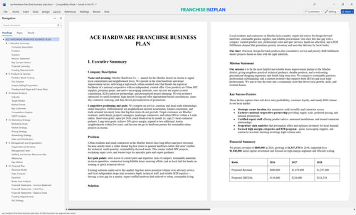 ace hardware franchise business plan 1