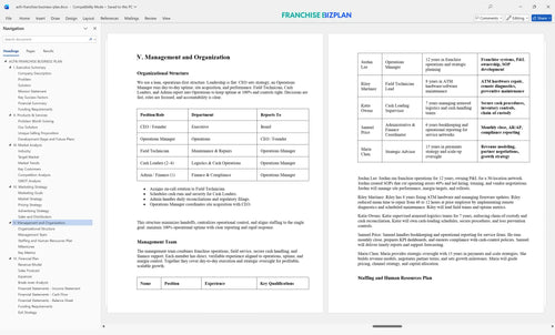 acfn franchise business plan 5