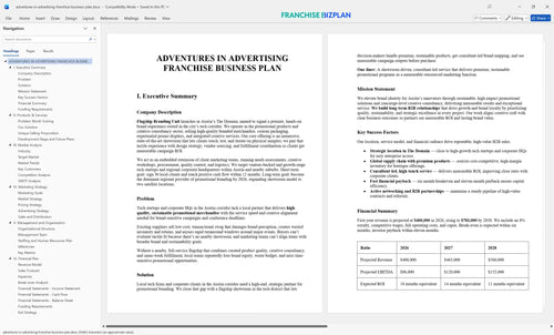 adventures in advertising franchise business plan 1