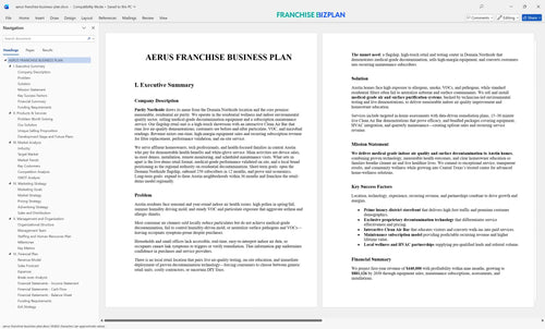 aerus franchise business plan 1