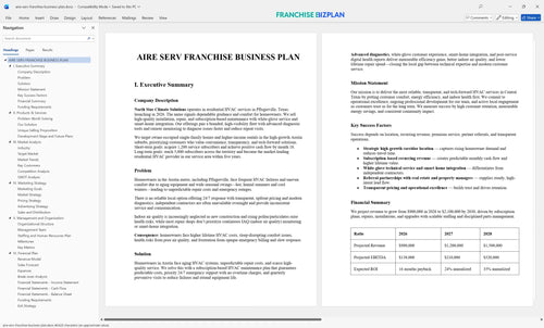 aire serv franchise business plan 1
