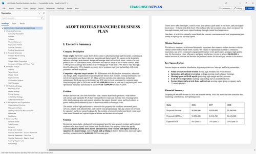aloft hotels franchise business plan 1