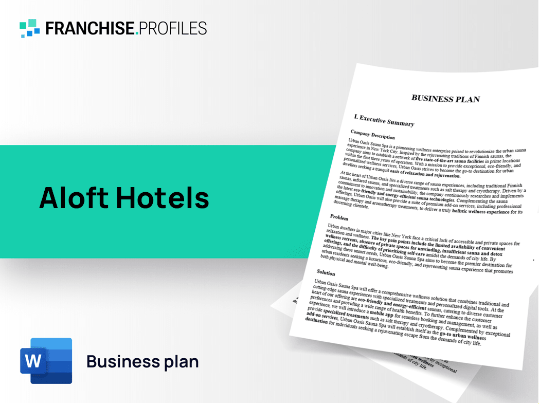 Aloft Hotels Franchise Business Plan Template