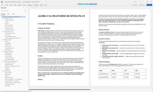 aloha usa franchise business plan 1