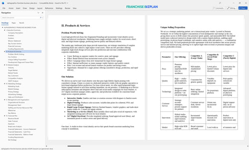 alphagraphics franchise business plan 2