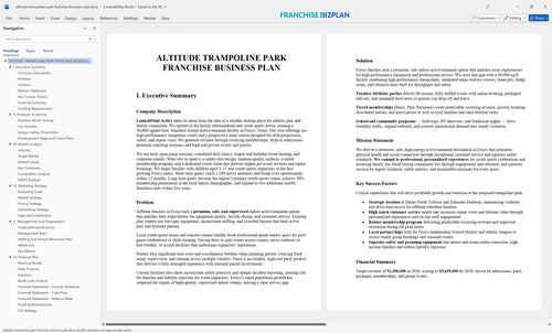 altitude trampoline park franchise business plan 1