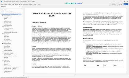 american deli franchise business plan 1