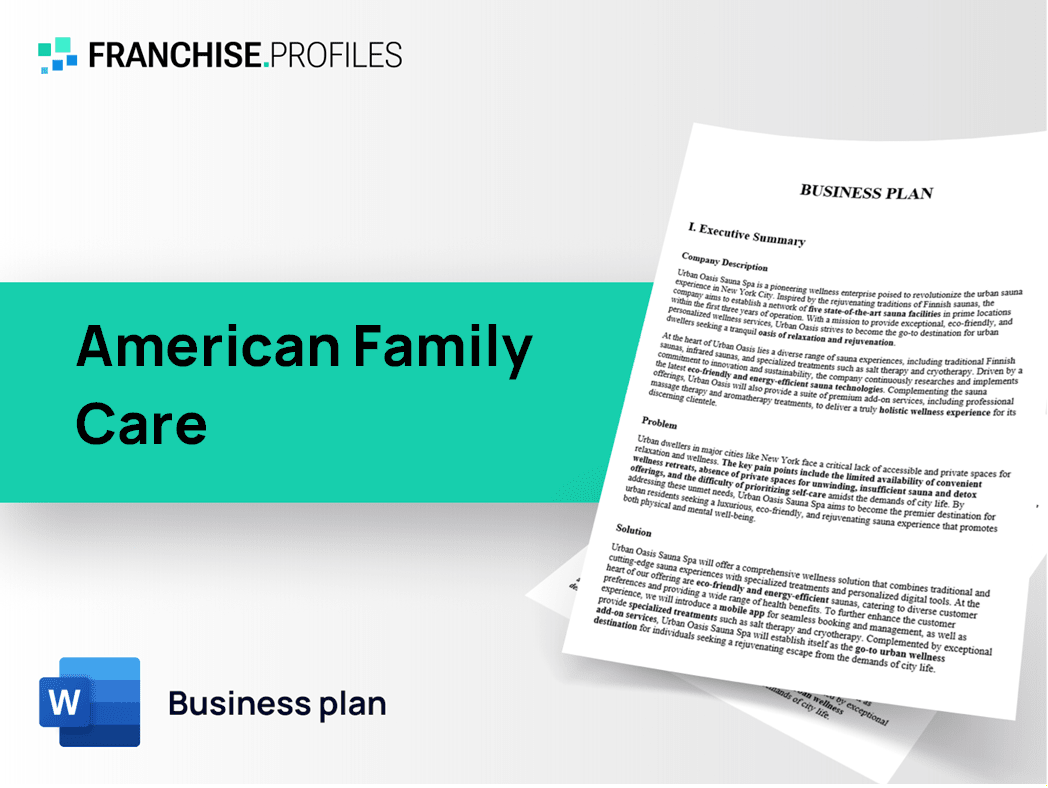 American Family Care Franchise Business Plan Template