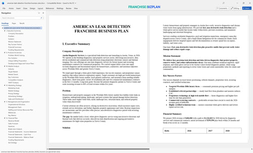 american leak detection franchise business plan 1