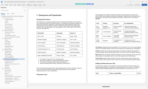 american leak detection franchise business plan 5