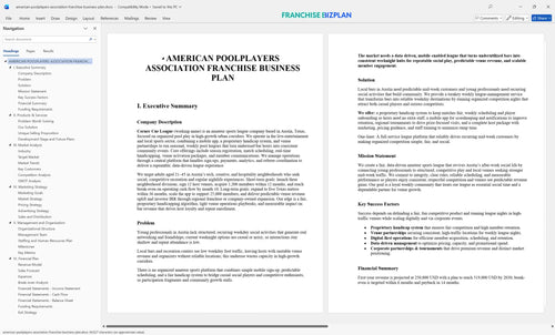 american poolplayers association franchise business plan 1