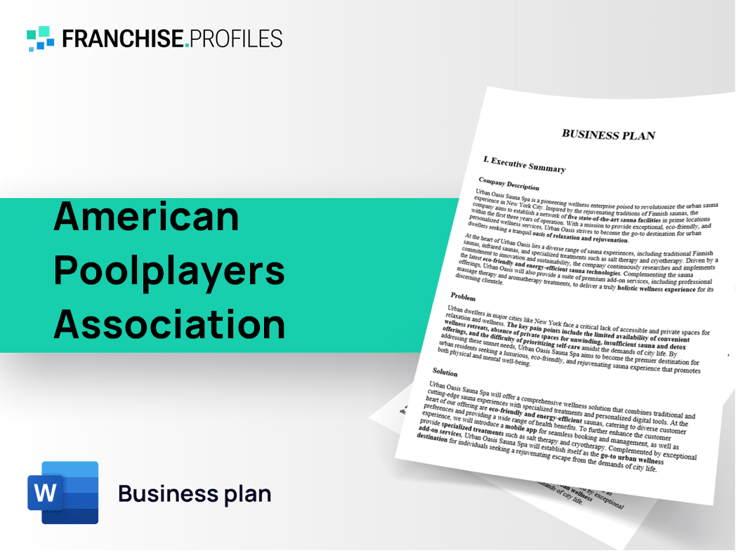 American Poolplayers Association Franchise Business Plan Template