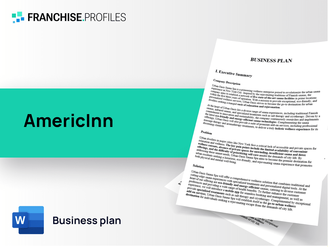 AmericInn Franchise Business Plan Template