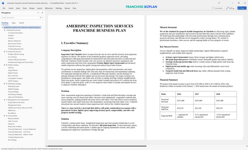 amerispec inspection services franchise business plan 1
