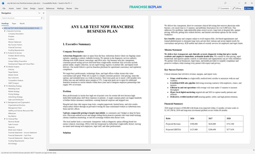 any lab test now franchise business plan 1