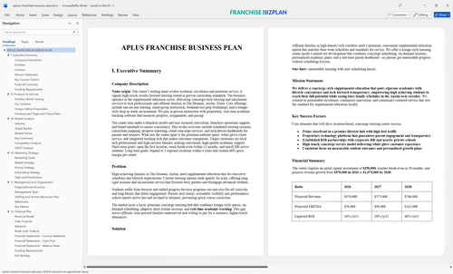 apluss franchise business plan 1