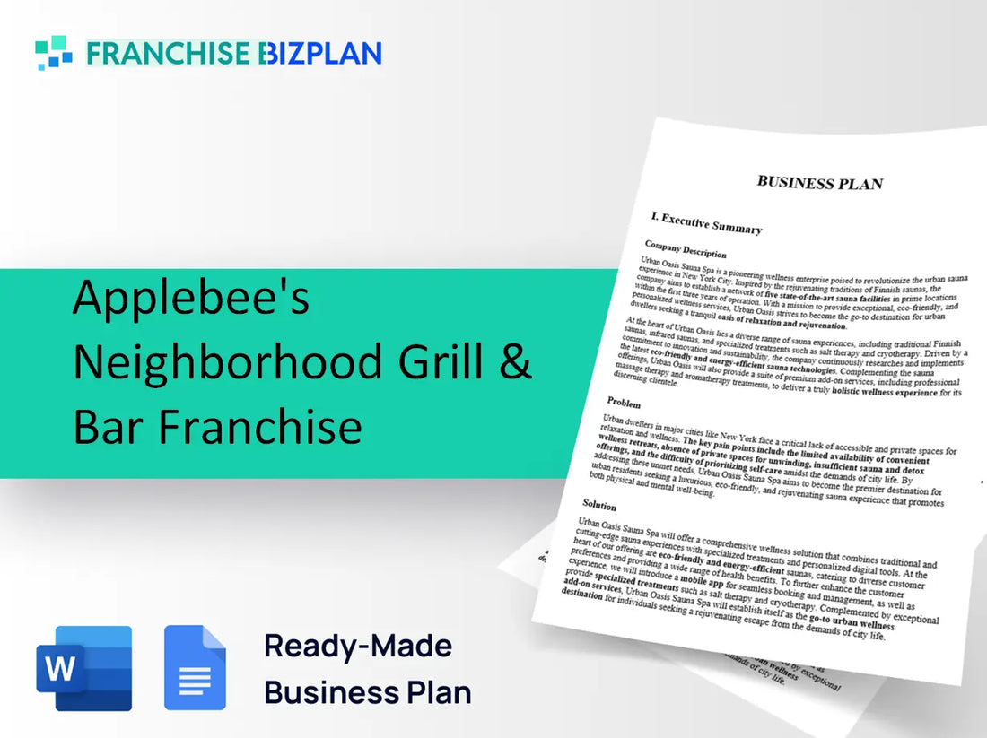 Applebee's Neighborhood Grill & Bar Franchise Business Plan 2026 Updated