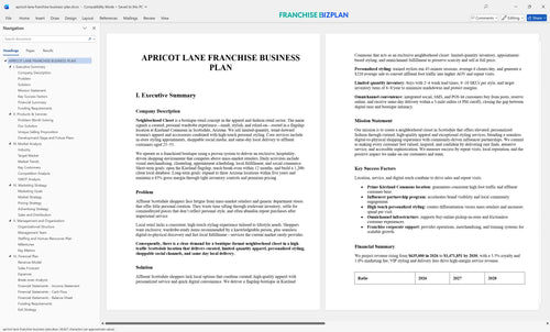 apricot lane franchise business plan 1