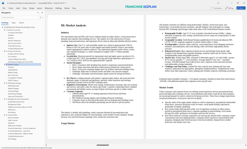 ar workshop franchise business plan 3