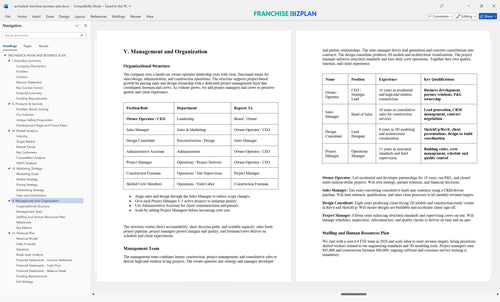 archadeck franchise business plan 5