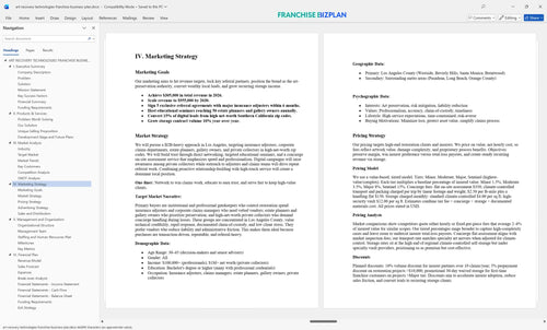 art recovery technologies franchise business plan 4