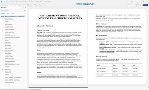 asp americas swimming pool company franchise business plan 1