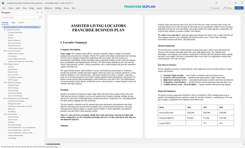 assisted living locators franchise business plan 1