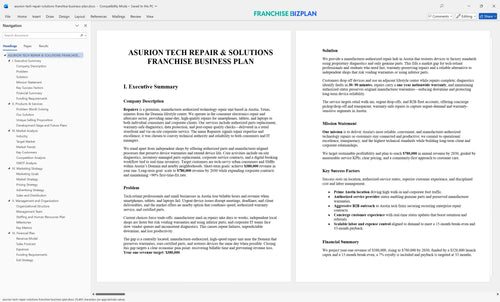 asurion tech repair solutions franchise business plan 1