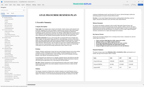 atax franchise business plan 1