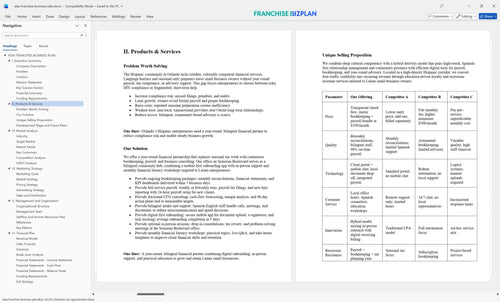atax franchise business plan 2