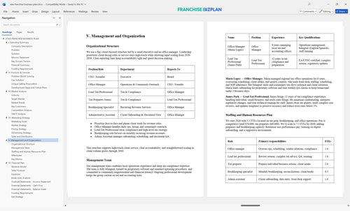 atax franchise business plan 5