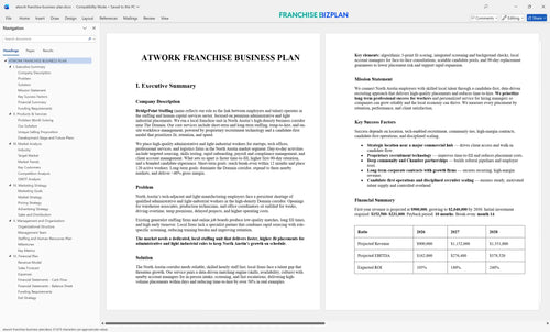 atwork franchise business plan 1