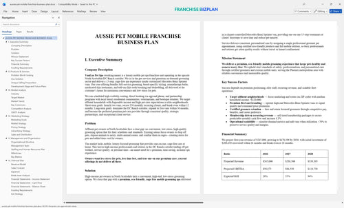 aussie pet mobile franchise business plan 1