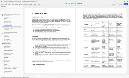 aussie pet mobile franchise business plan 2
