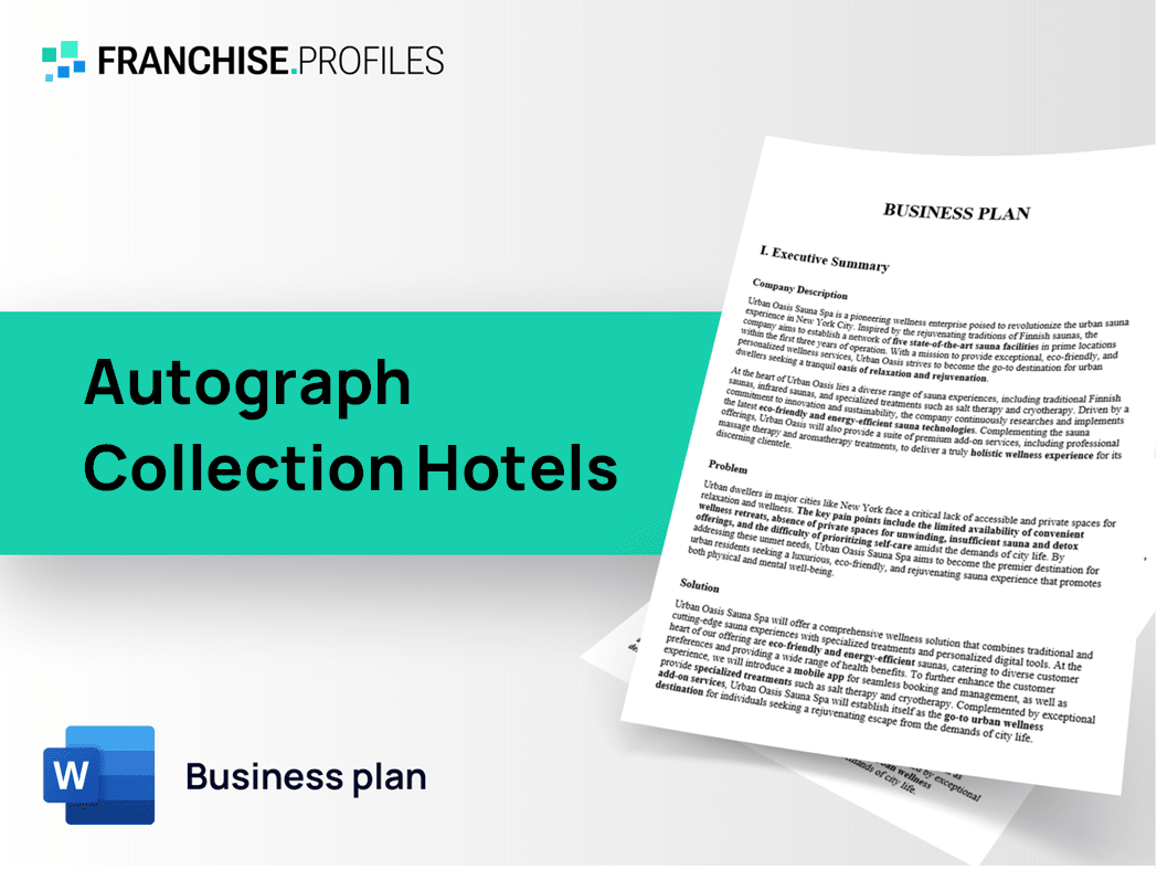 Autograph Collection Hotels Franchise Business Plan Template